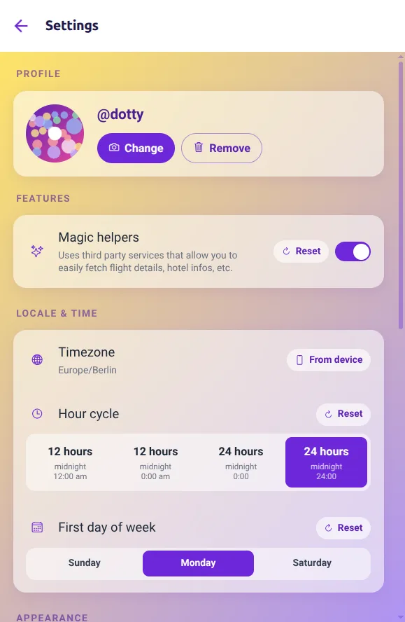 The timezone setting in littledots, defaulting to the device timezone