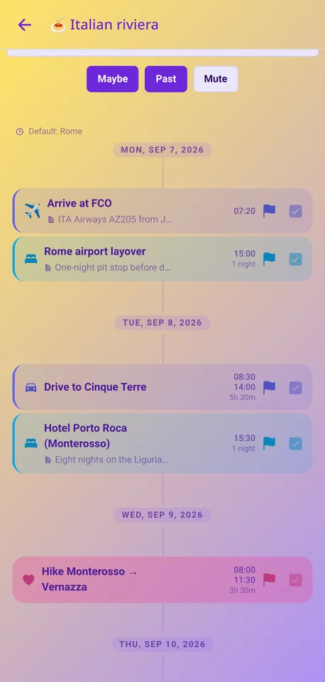 Plan it day by day