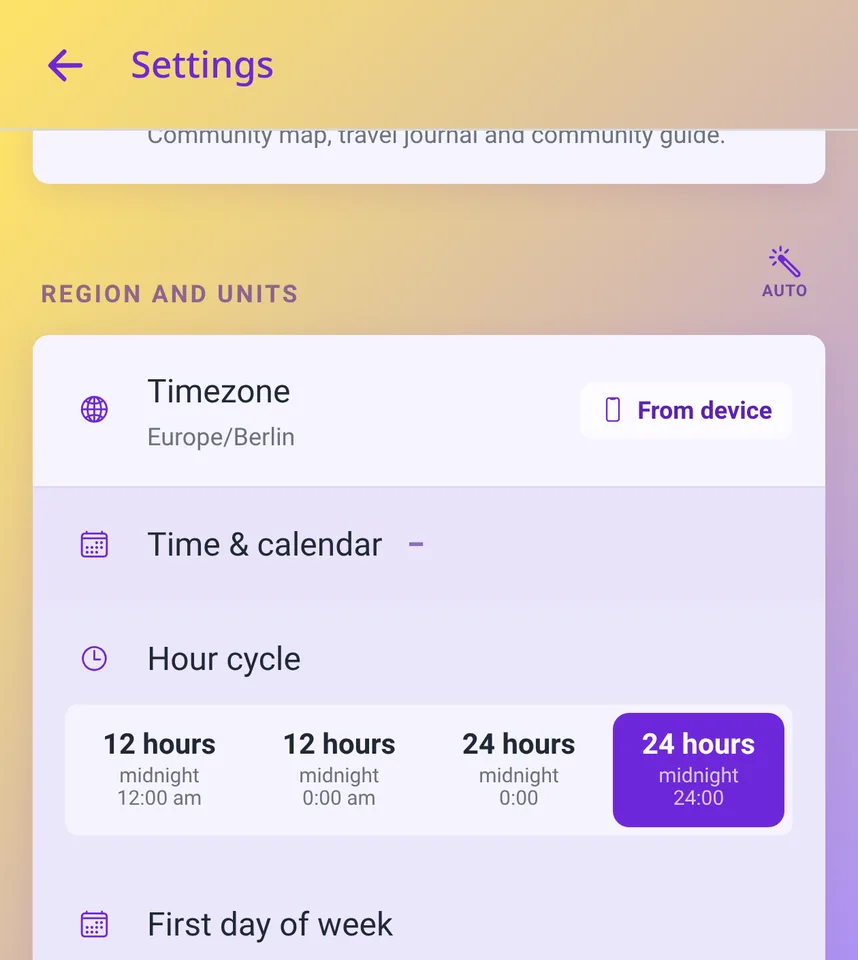The timezone setting in littledots, defaulting to the device timezone