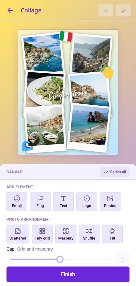 Turn your trips into collages